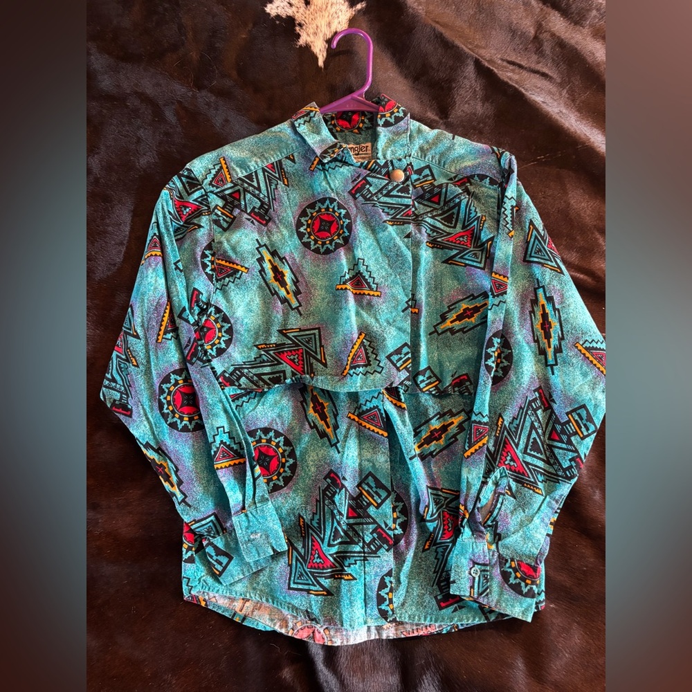 90s brush popper wrangler button down